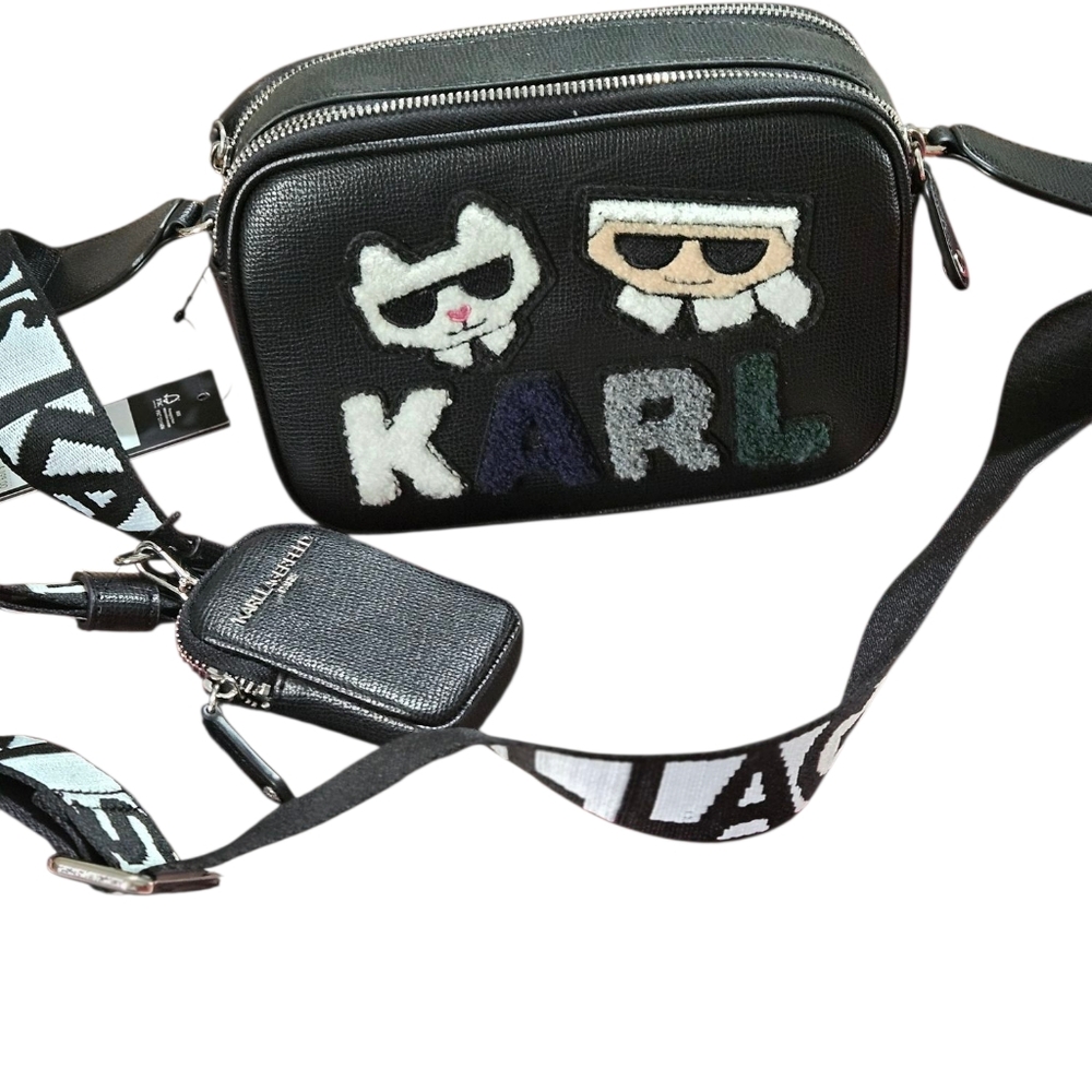 NWT Karl Lagerfeld Black and White Crossbody Bag